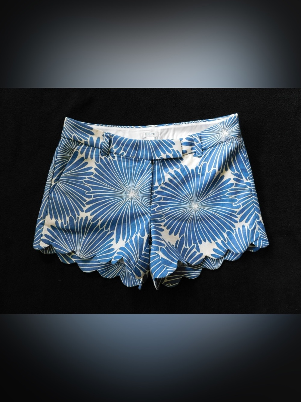 J. Crew Blue flower scalloped shorts